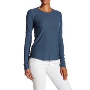 JAMES PERSE Standard Long Sleeve Crew Neck Top Tee Shirt Blue Large 3